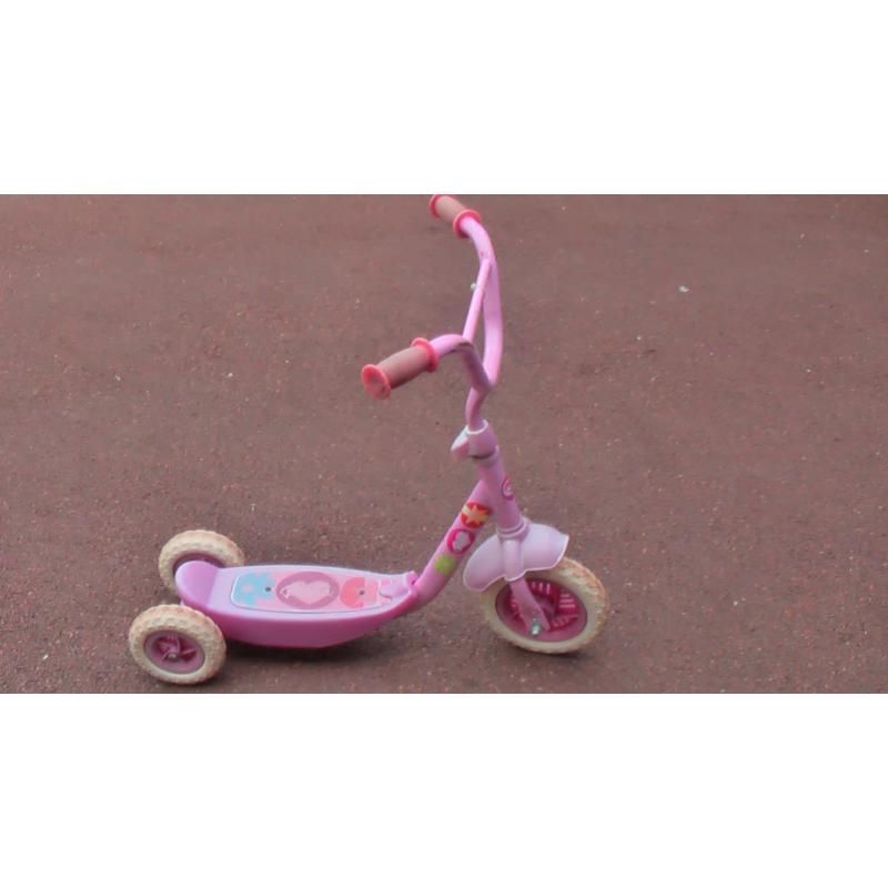 GIRLS BARBIE PUSH SCOOTER - FOR OUTSIDE USE - PINK