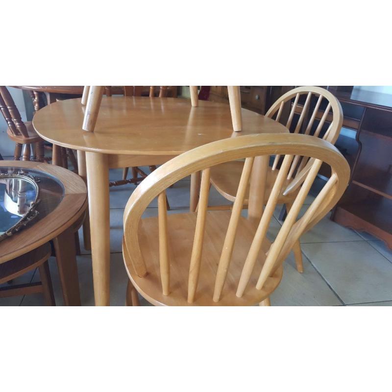 Pine Dining Table with 3 Chairs