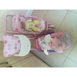 Mamas & Papas doll and pushchair/highchair set