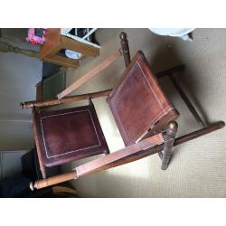 Folding leather chair