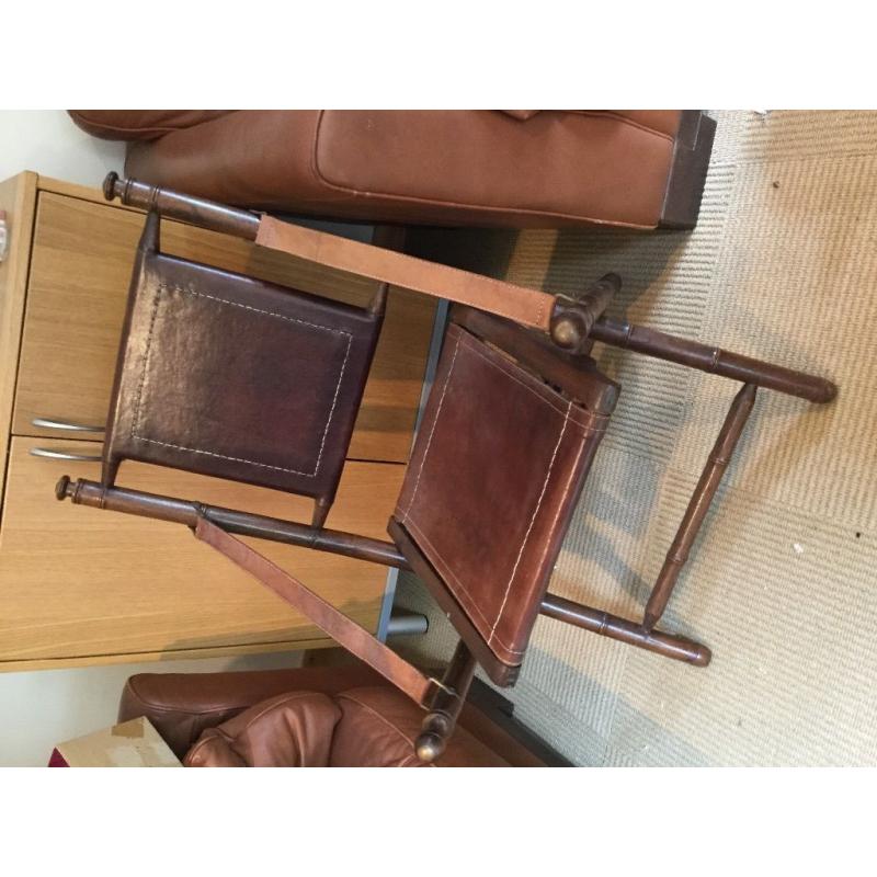 Folding leather chair