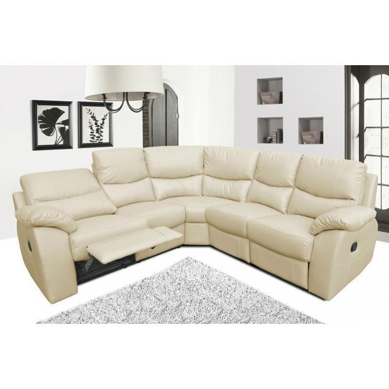 BRAND NEW Top Quality Leather Recliner Corner Unit - in Cream, Black, Brown colors