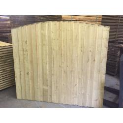 Super heavy duty bow top fence panel tanalised green