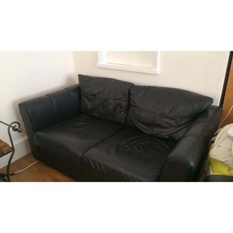 Black leather sofa in good condition. Needs to go ASAP, pick up only