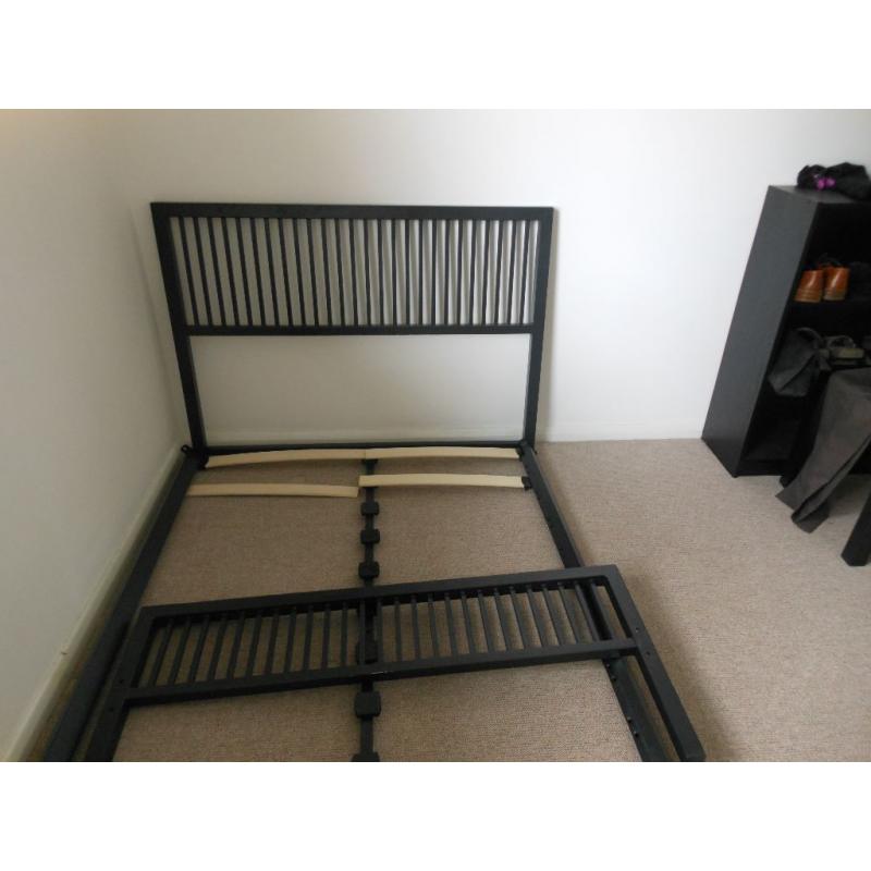 small metal double bed 4ft with memory foam mattress