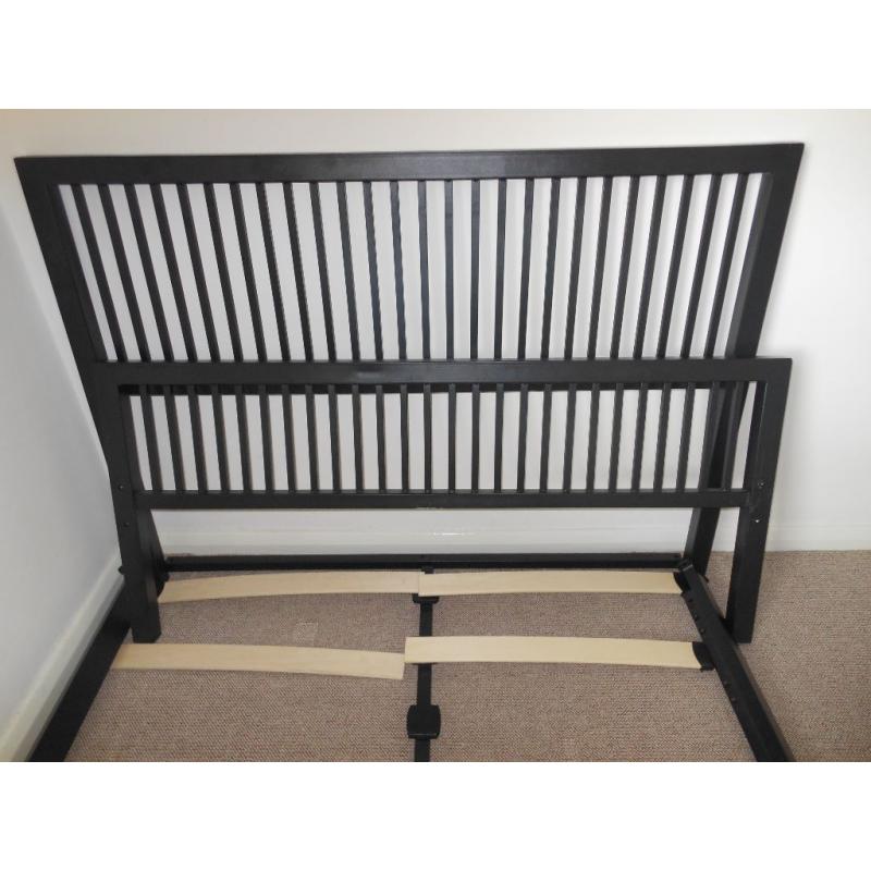 small metal double bed 4ft with memory foam mattress