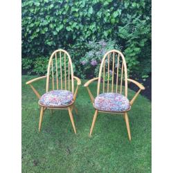 2 Ercol Windsor Quaker Carver Chairs