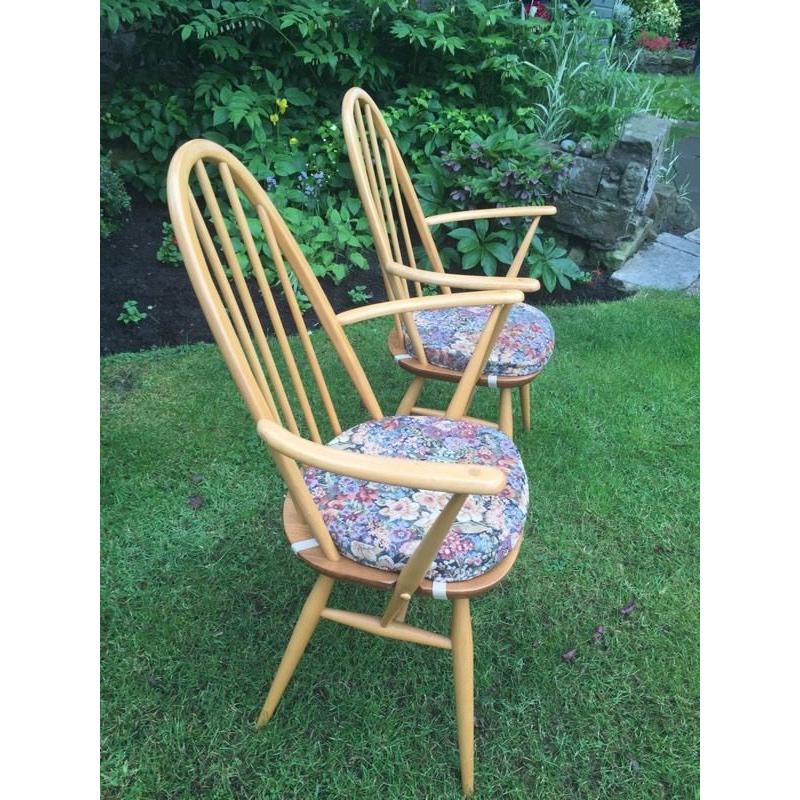 2 Ercol Windsor Quaker Carver Chairs