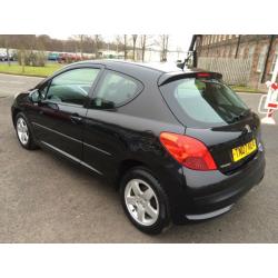 0707 Peugeot 207 1.4 16v 87 Sport Black 3 Door 69226mls MOT 12m