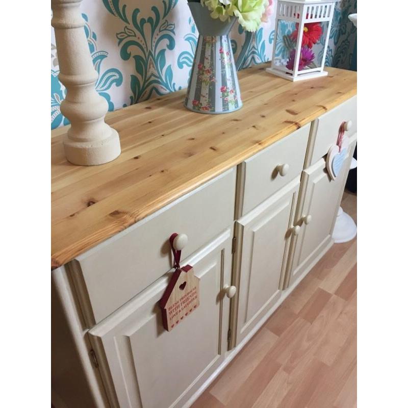 SOLD Shabby Chic solid pine sideboard