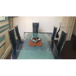 REDUCED! 6 Black Chair Dining Table