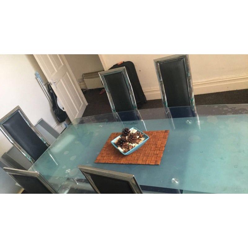 REDUCED! 6 Black Chair Dining Table