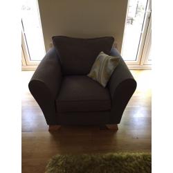 3 seat sofa and matching chair in grey