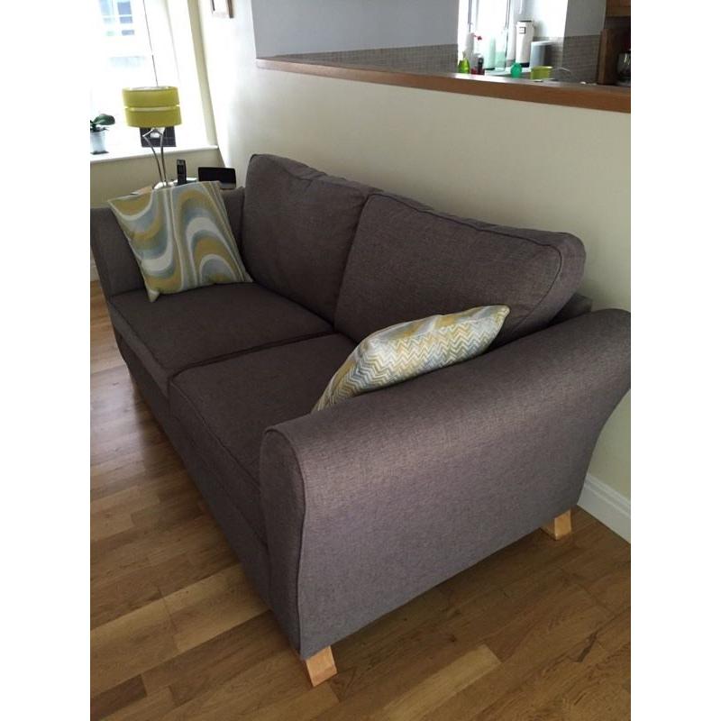 3 seat sofa and matching chair in grey