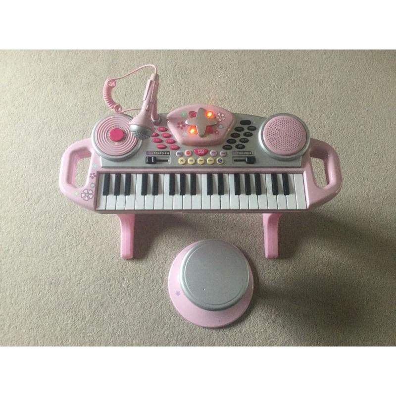 ELC Funky pink keyboard and stool