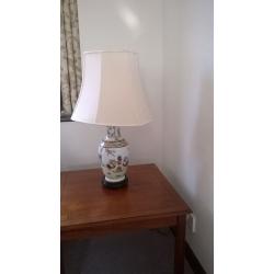 3 Chinese lamps, 1M&S silver lamp, ! brass lamp all with shades and bulbs, perfect.