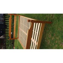 Pine double bed with mattress