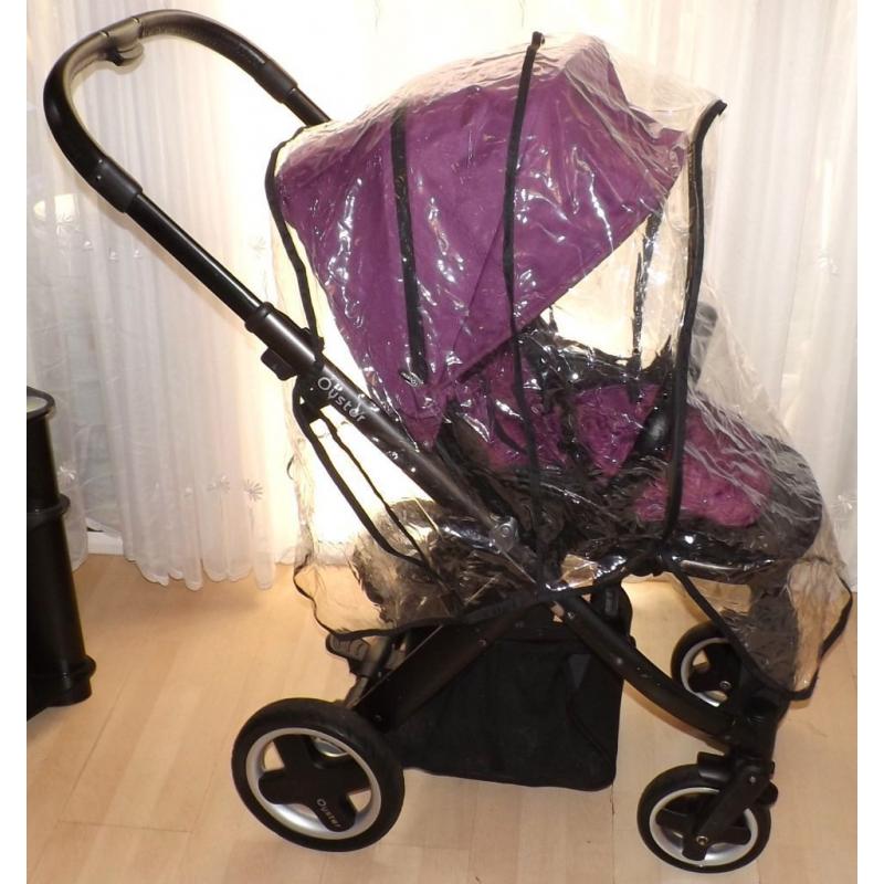 babystyle oyster travel system ,black pearl ,grape hood and liner , etc