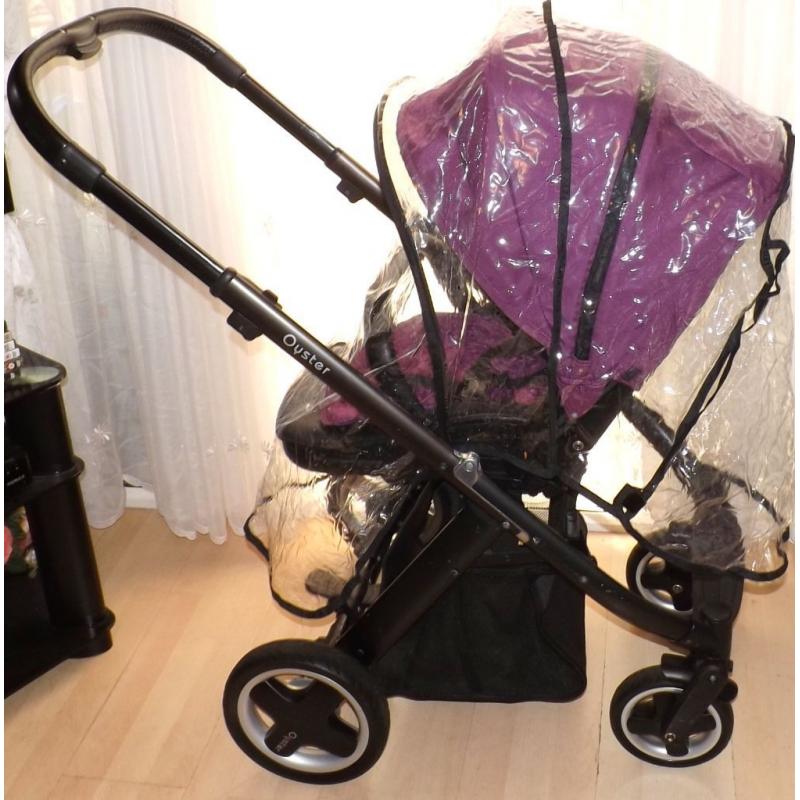 babystyle oyster travel system ,black pearl ,grape hood and liner , etc