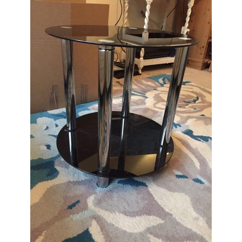 Modern Black Glass side table