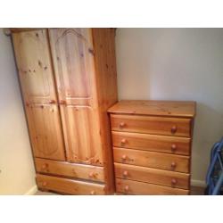 Wardrobe and chest drawers