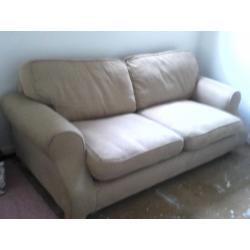 Large medium beige really cozy 2 seater sofa