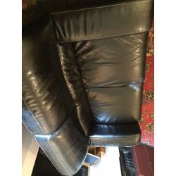 2 seater black leather sofa *delivery available