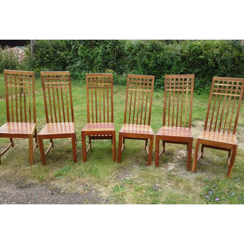 6 x tall wood chairs