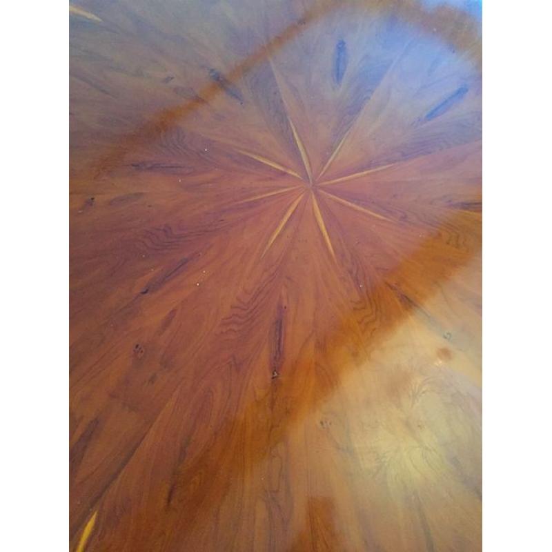 Beautiful yew wood dining table and 8 chairs for sale!