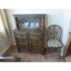 dining table, chairs and dresser