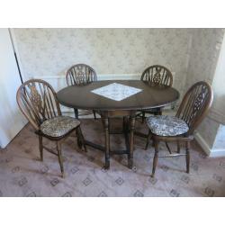 dining table, chairs and dresser