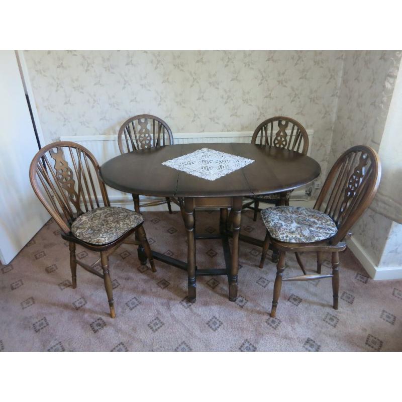 dining table, chairs and dresser