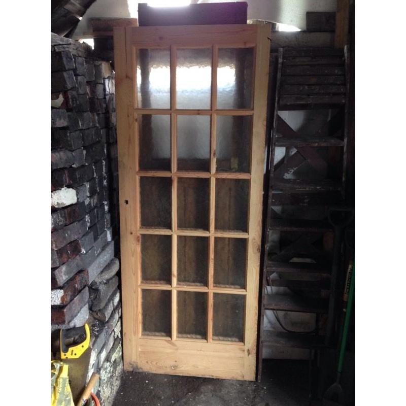 Pair of interior wooden/glass doors