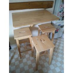 Fold Out Table and Bar Stools