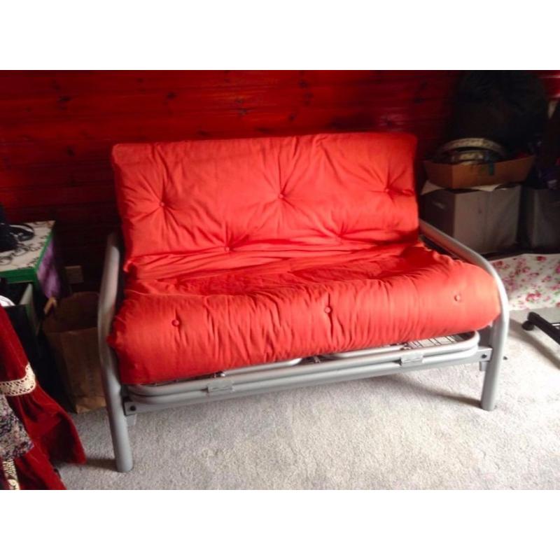 Metal frame double sofa bed