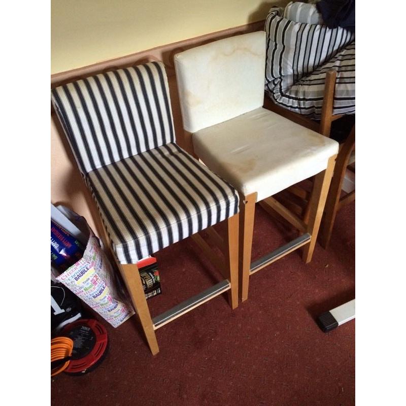 2 x wooden bar chairs