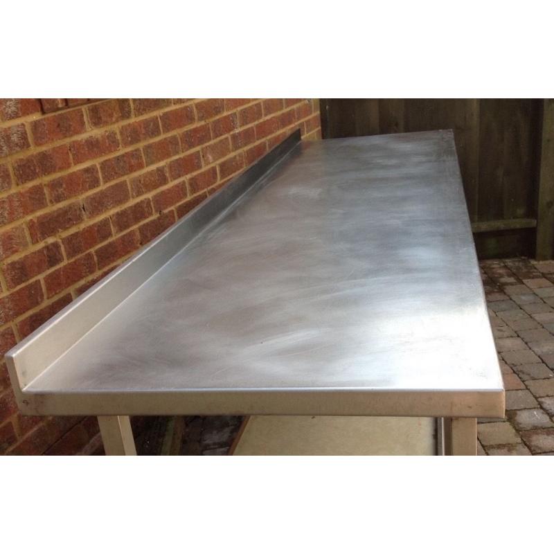 Stainless steel Catering table with shelf,91inch, 25.5 depth, 34 height. Few imperfections