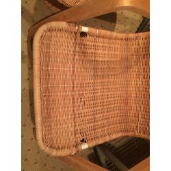 Pair of wicker chairs and matching table