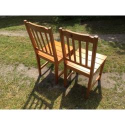 2x solid wooden dining chairs