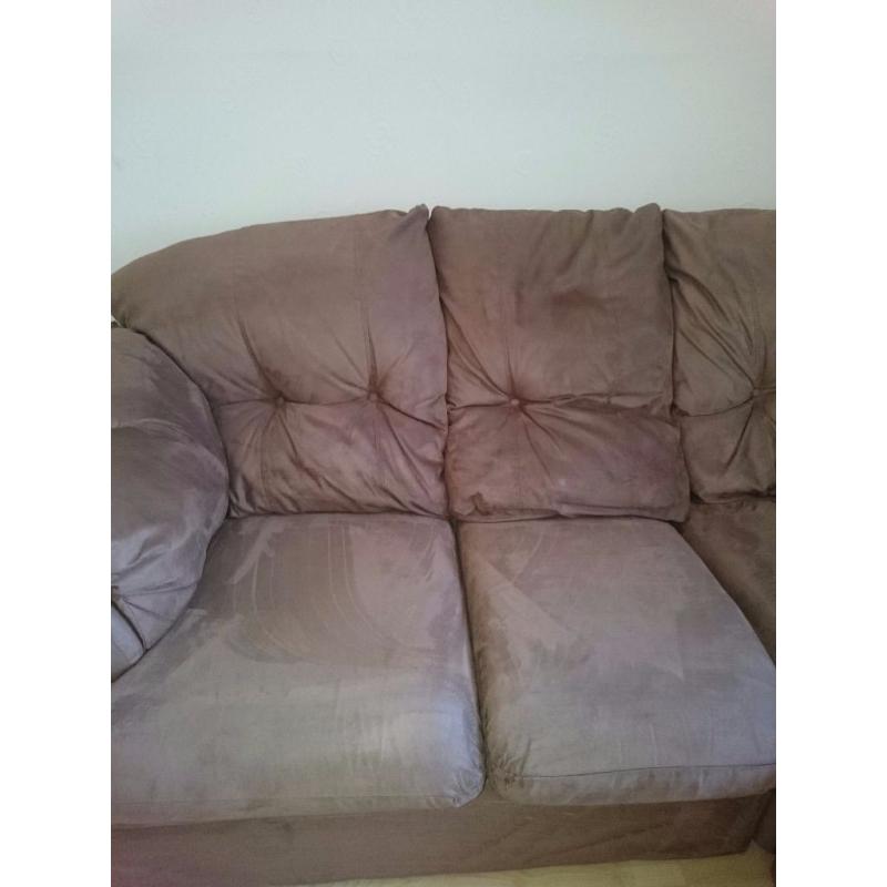 Suede corner sofa ( reduced in price)