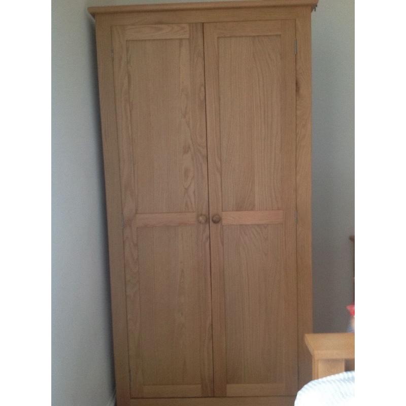 Two oak wardrobes for sale