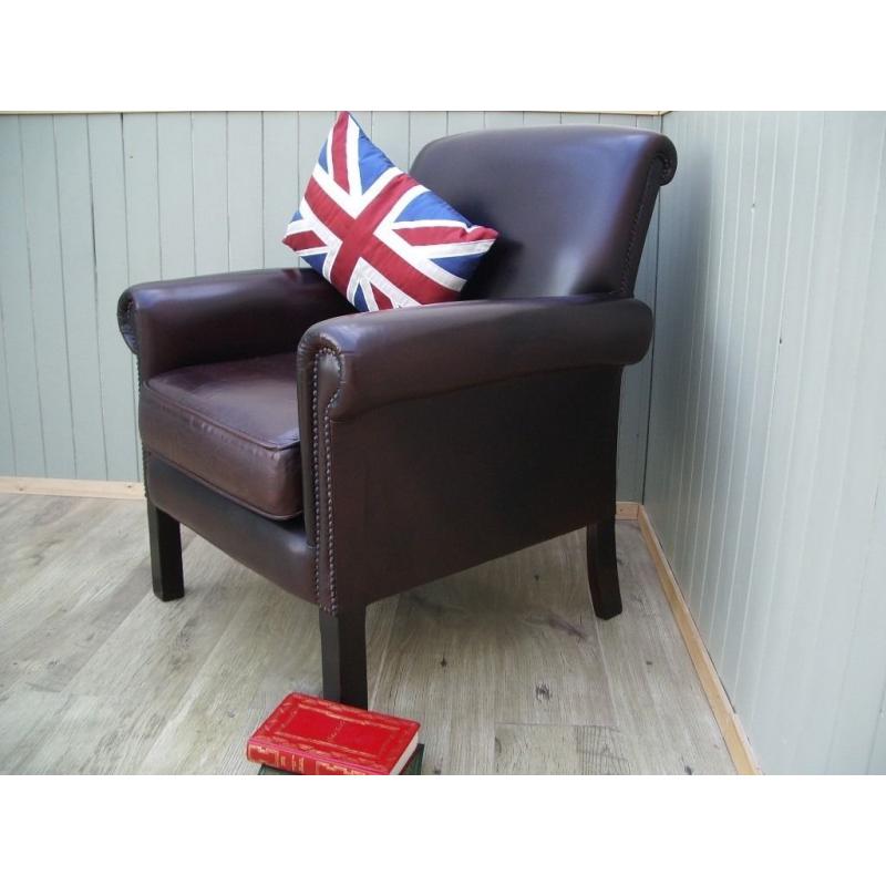 Brown leather Chesterfield Chair.