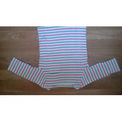 Girls, Mini boden, stripy 3/4 sleeve top. Age 4-5yrs