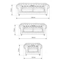 3+2 black leather Chesterfield sofas