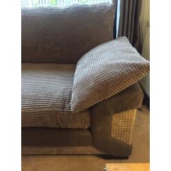 3 SEATER SOFA, POUFFE AND PILLOWS IMMACULATE CONDITION