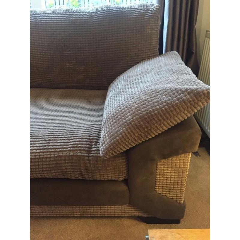 3 SEATER SOFA, POUFFE AND PILLOWS IMMACULATE CONDITION