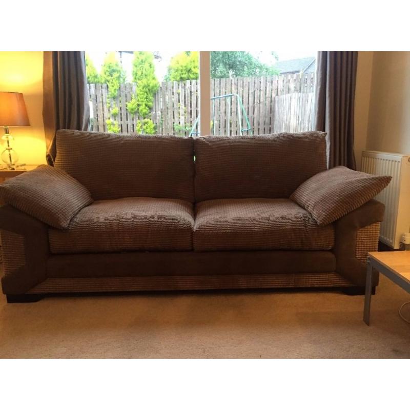 3 SEATER SOFA, POUFFE AND PILLOWS IMMACULATE CONDITION