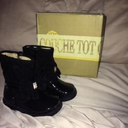 Black patent boots size 21 by Couche Tot