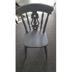 Vintage chabby chic grey solid pine chair's .....