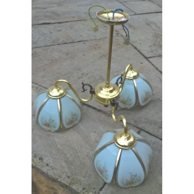 3 sets of vintage brass ceiling light